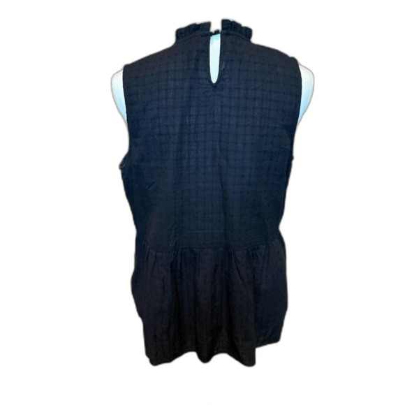 Savanna Jane Boho Sleeveless Top Medium Black Floral Embroidery Crochet - Picture 2 of 8